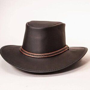 Outback Hat Cowhide‎ Leather Men XXL Midnight Rider Brown American Hat Makers